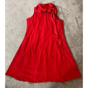 Robbie Bee Dress Red Sleeveless A-Line Bow Neck Detail Size 14